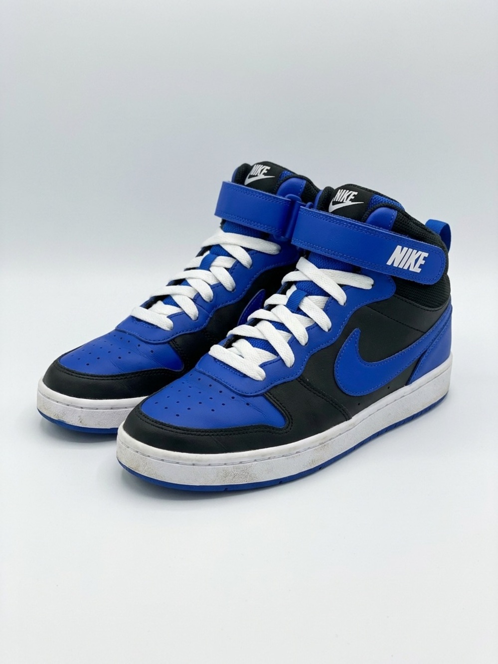 Nike Black and Blue Youth High-Top Sneakers